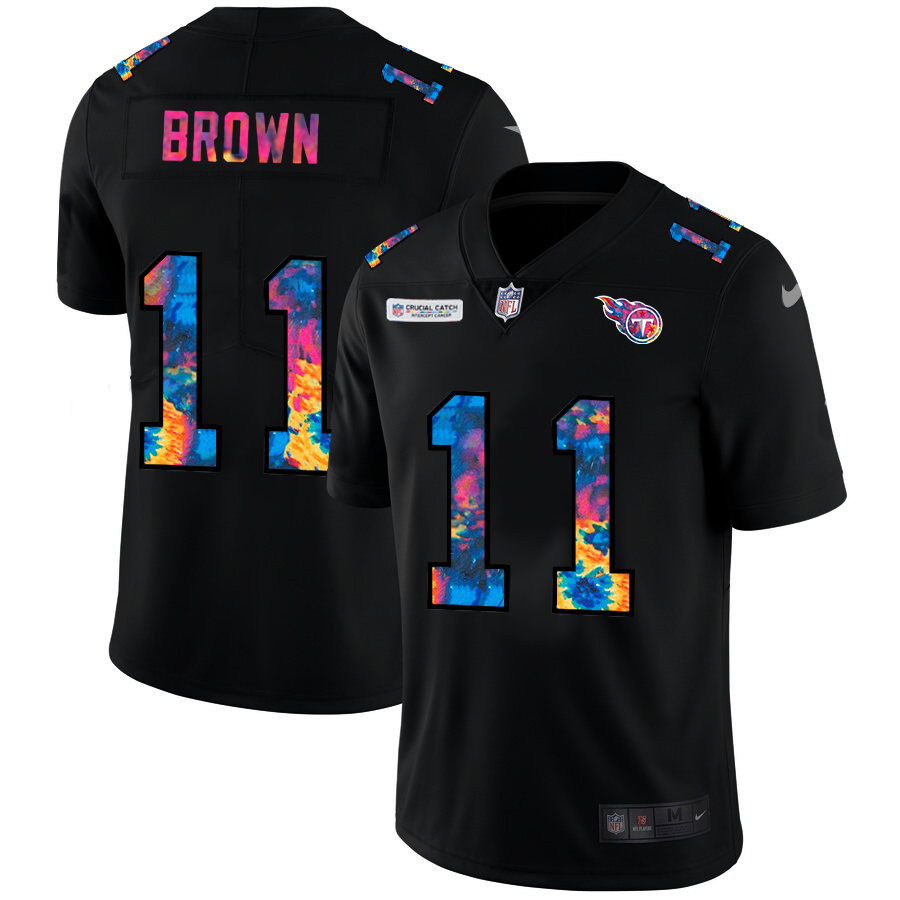 NFL Tennessee Titans #11 A.J. Brown Men Nike MultiColor Black 2020 Crucial Catch Vapor Untouchable Limited Jersey
